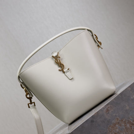 YSL 25S LE 37 BAG 20 IN DUSTY GRAY CALFSKIN GOLD HARDWARE