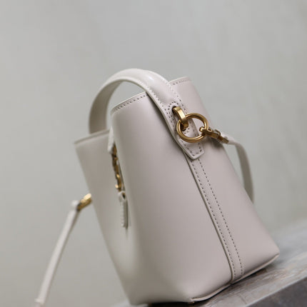 YSL 25S LE 37 MINI 15 IN DUSTY GRAY CALFSKIN GOLD HARDWARE