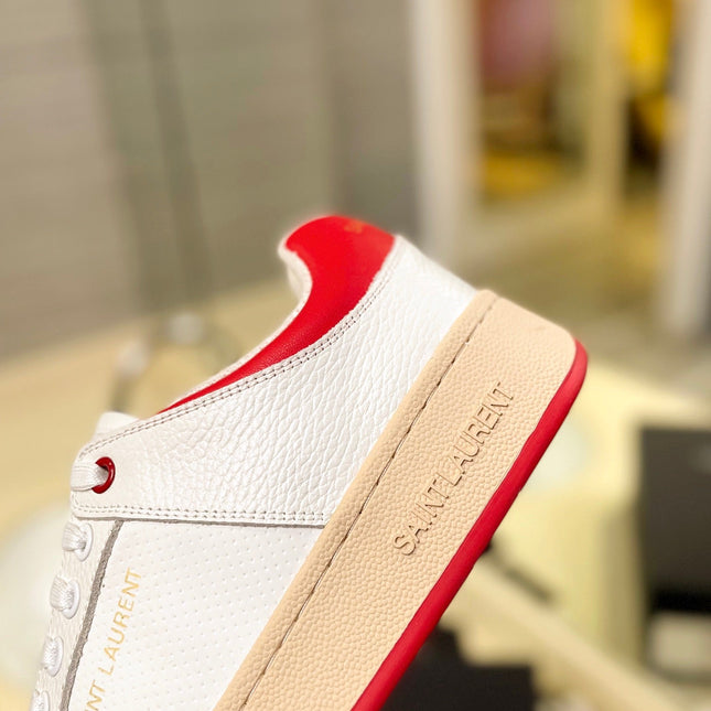 SL SL/61 SNEAKERS WHITE AND RED CALFSKIN
