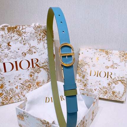 DIOR 25S BELT 20 MM IN DUSTY BLUE CALFSKIN 572900