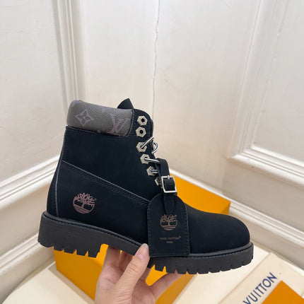 LV X TIMBERLAND MARTIN BOOT IN BLACK SUEDE
