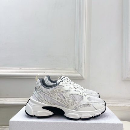 DIOR 26S SNEAKER IN WHITE GREY CALFSKIN AND MESH FABRIC
