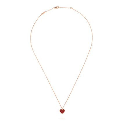 SWEET CLOVER CARNELIAN HEART NECKLACE