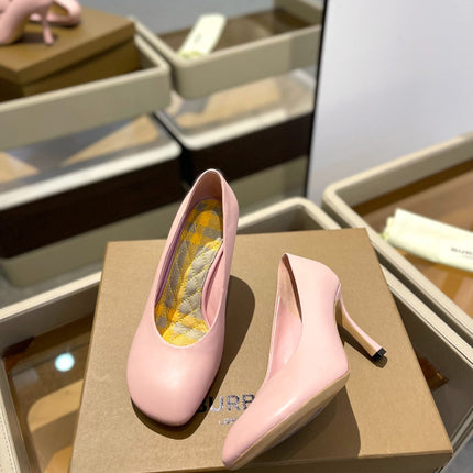 BURBERRY 26S HIGH HEELS 85 MM IN LIGHT PINK CALFSKIN