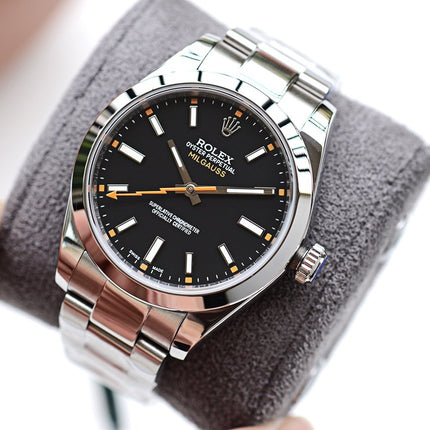 MILGAUSS STAINLESS STEEL BLACK DIAL ORANGE